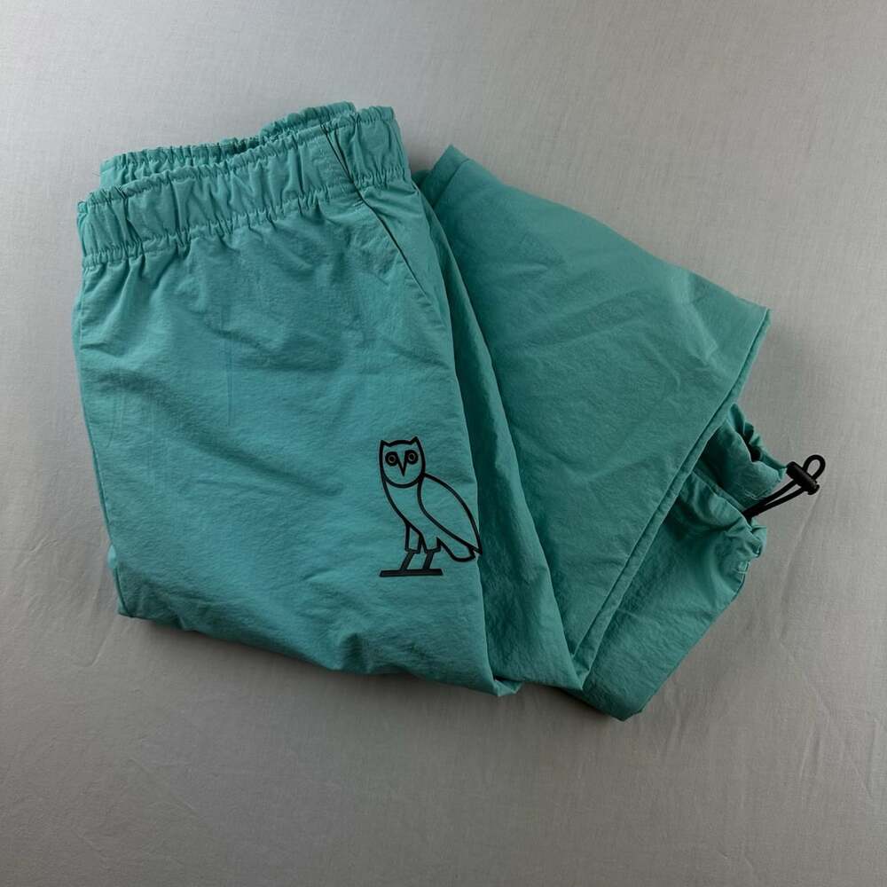 October's Very Own OVO Nylon Track Pants Teal Green Size Small